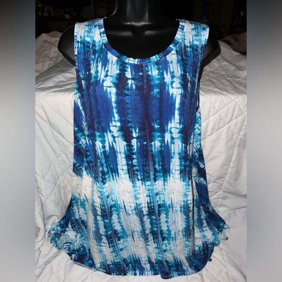 Cynthia Rowley Tie Dye Shark Bite Tank Top - Picture 1 of 8